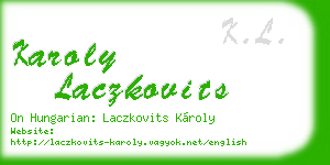 karoly laczkovits business card